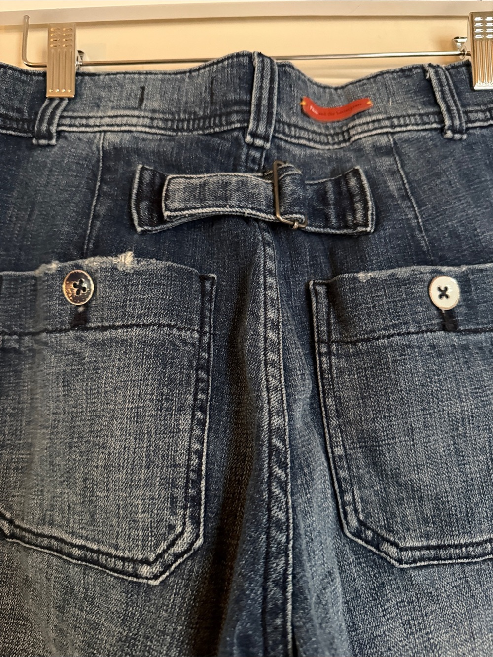 Pilcro and the Letterpress Wide-Leg Cropped Jeans in Medium Blue Denim - Picture 5 of 10